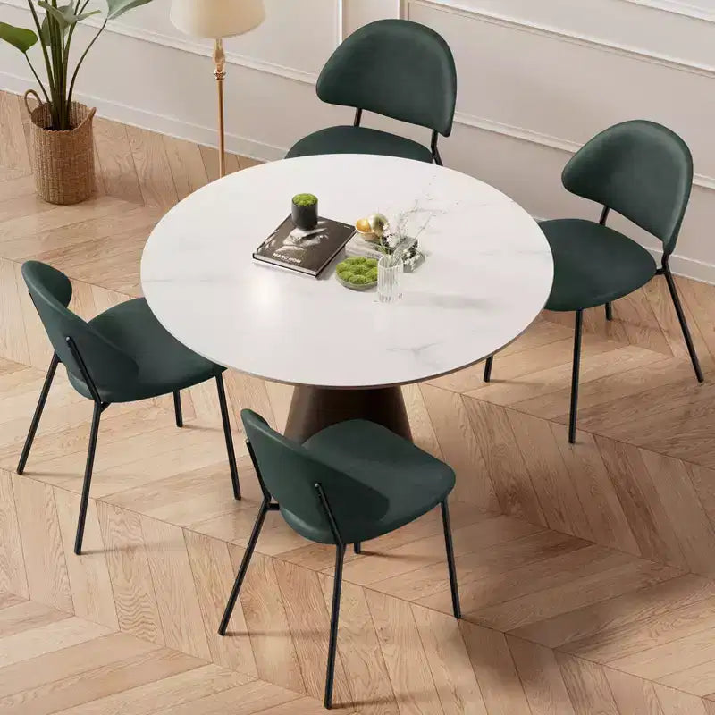 Ensemble de 4 chaises de salle à manger rembourrées avec cadre en métal, 80 cm