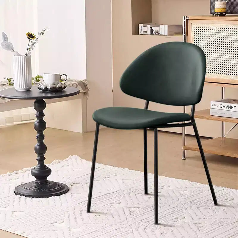 Ensemble de 4 chaises de salle à manger rembourrées avec cadre en métal, 80 cm