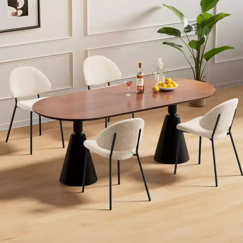 Ensemble de 4 chaises de salle à manger rembourrées avec cadre en métal, 80 cm