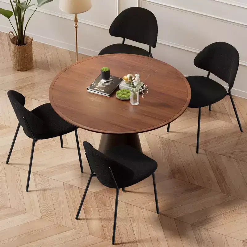 Ensemble de 4 chaises de salle à manger rembourrées avec cadre en métal, 80 cm
