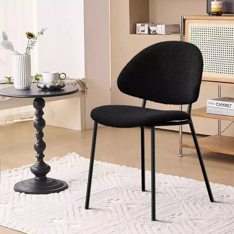 Ensemble de 4 chaises de salle à manger rembourrées avec cadre en métal, 80 cm