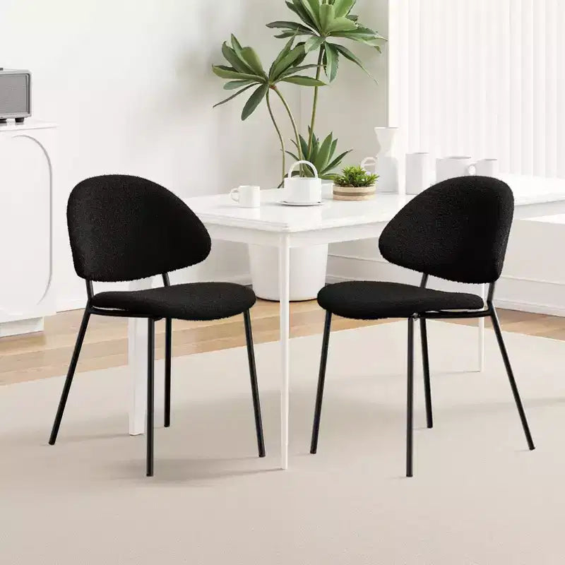 Ensemble de 4 chaises de salle à manger rembourrées avec cadre en métal, 80 cm