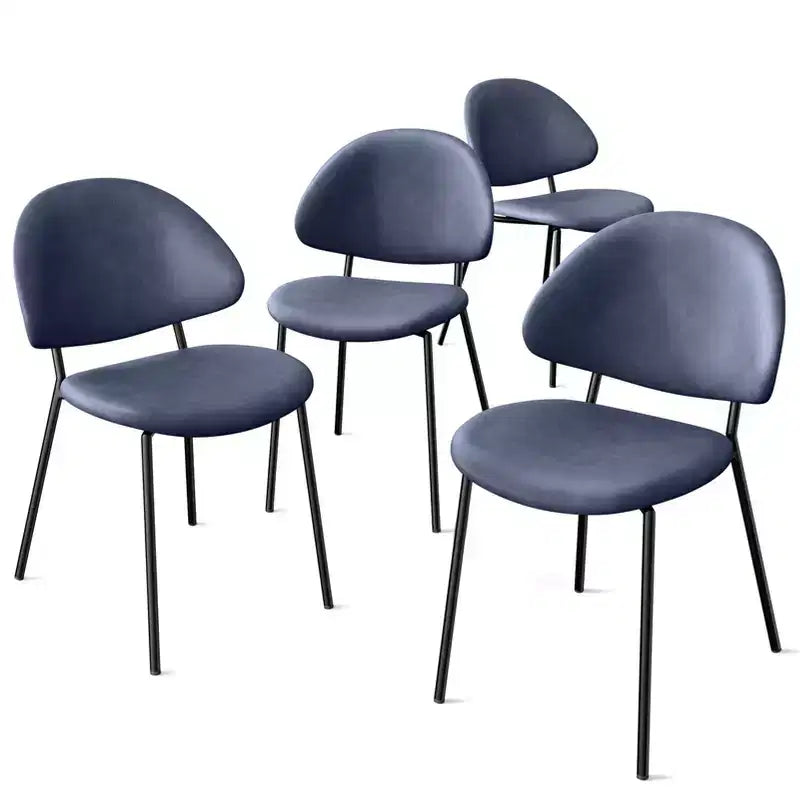 Ensemble de 4 chaises de salle à manger rembourrées avec cadre en métal, 80 cm