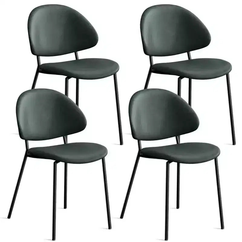 Ensemble de 4 chaises de salle à manger rembourrées avec cadre en métal, 80 cm