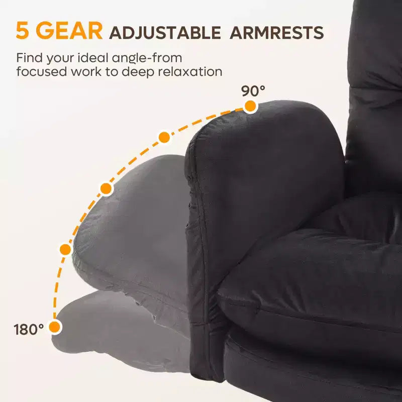 Chaise de bureau à piètement croisé en métal de 97 cm avec accoudoirs relevables et roulettes