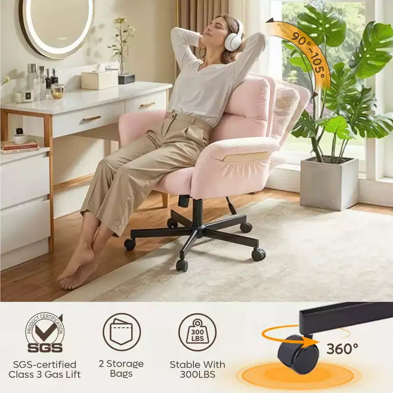 Chaise de bureau à piètement croisé en métal de 97 cm avec accoudoirs relevables et roulettes
