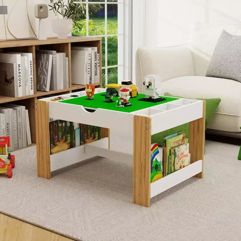 Table d'activités pour enfants en MDF 80,5 cm avec plateau réversible et rangement