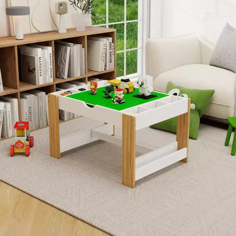 Table d'activités pour enfants en MDF 80,5 cm avec plateau réversible et rangement