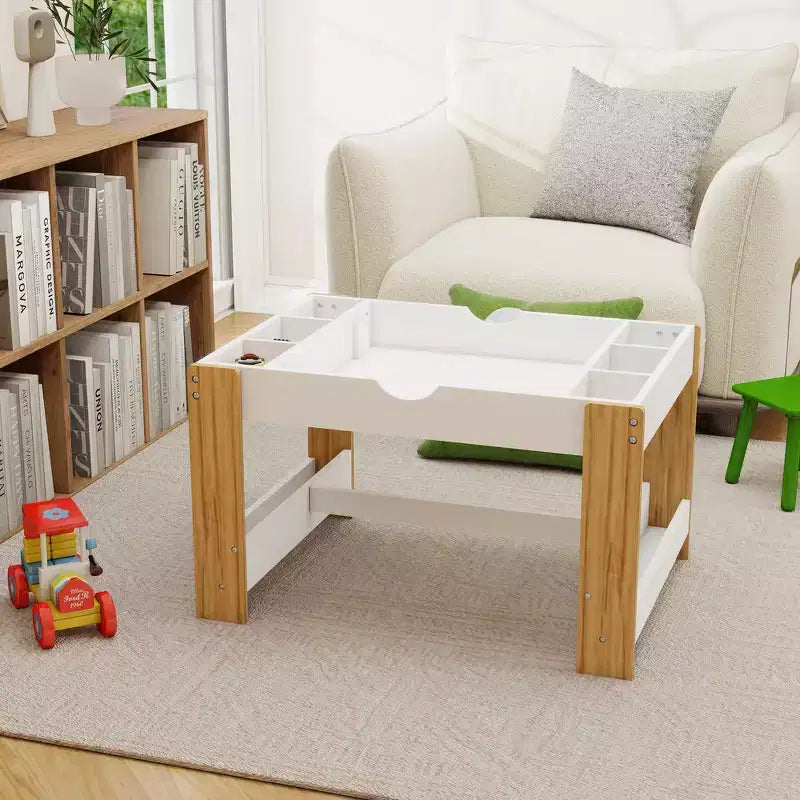 Table d'activités pour enfants en MDF 80,5 cm avec plateau réversible et rangement