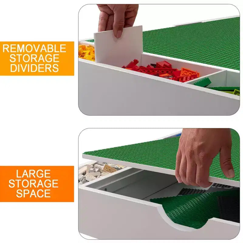 Table d'activités pour enfants en MDF 80,5 cm avec plateau réversible et rangement
